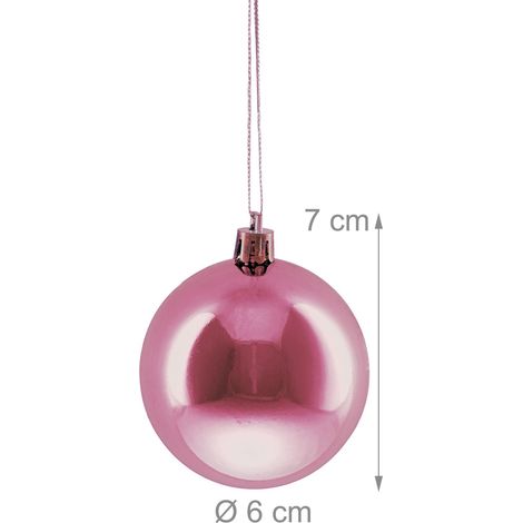 Set di 100 palline di Natale lucide da appendere 7 x 6 cm in polistirolo rosso 130017339