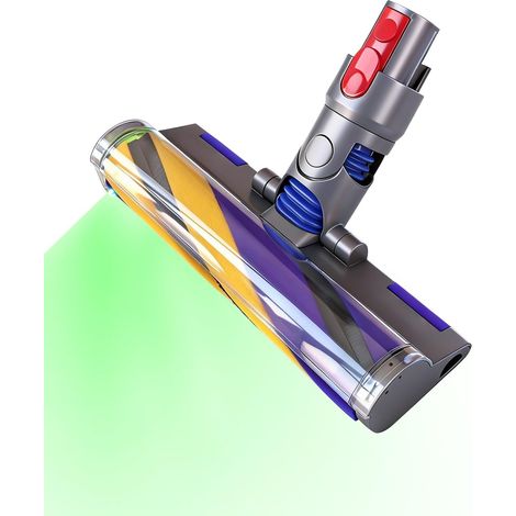 V15 Bodenbürste Ersatz für Dyson V7 V8 V10 V11 V15,LED-Beleuchtete Bürste mit grünem Licht,Anti-Tangle Bodendüse für Hartböden,Ersatzbürste & Zubehör für Dyson