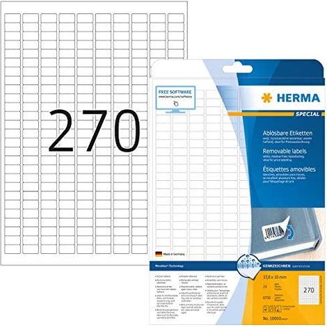 Herma Movables Etik. w. 17,8x10 25 Bl. DIN A4 6750 Stück 10000 (1/5)