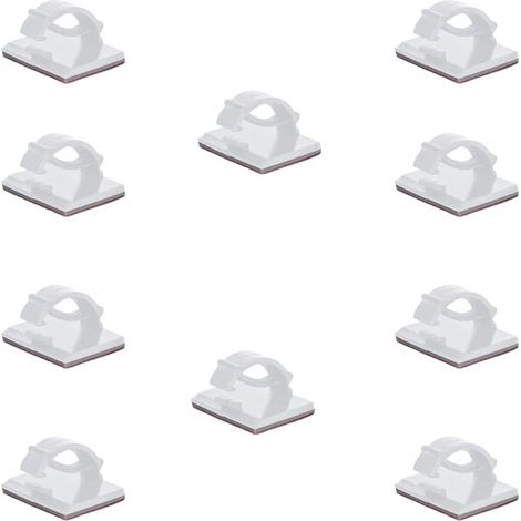 Attaches de câble auto-adhésives, lot de 10, pour la gestion des câbles, compatible avec les câbles de charge USB et les cordons d'alimentation de bureau.