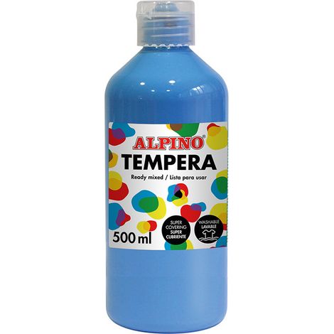 BOTE 500ML TEMPERA LIQUIDA ALPINO CYAN DM010180