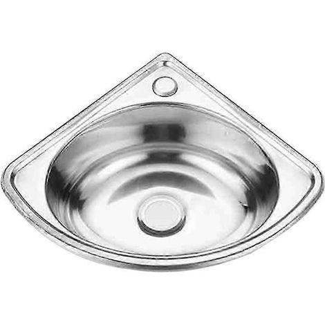 evier de cuisine triangulaire lavabo de salle de bain en acier inoxydable coin legumes comptoir de bar pour camping car petit evier encastre simple en acier fdq (1/5)