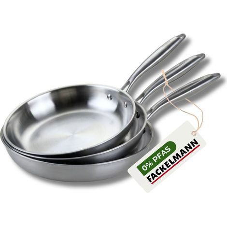 3 poêles 20 24 et 26 cm inox 18/10 Triply Fackelmann Vita3 (1/5)