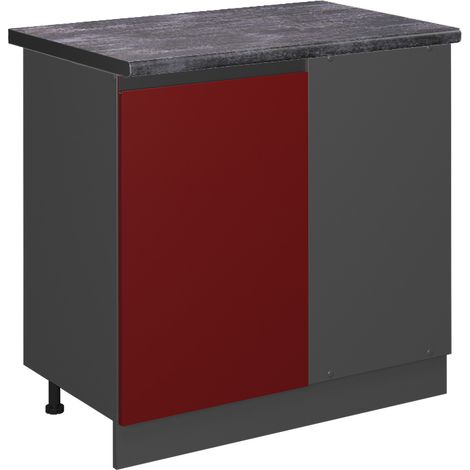 Armario de esquina R-Line, Rojo, 86 cm , ET Antracita, Vicco