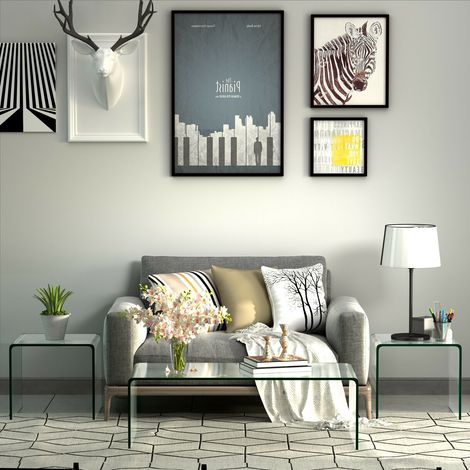 Table d'appoint en verre trempé transparent avec piètement en U et patins antidérapants pour salon, chambre et bureau (1/5)