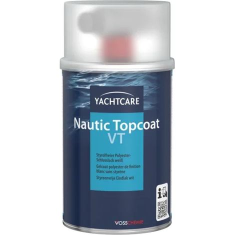 Pintura náutica, topcoat náutico, pintura blanca para barcos, acabado 500 g, Schlusslack weiß (1/5)