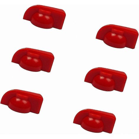 Lot de 6 gros boutons de potentiomètre « tête de poulet » pour pédales et amplificateurs de guitare, capuchons en plastique rouge, accessoires pour pédales d'effet (1/5)