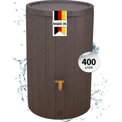 4rain MADERA Regentonne 400 Liter braun