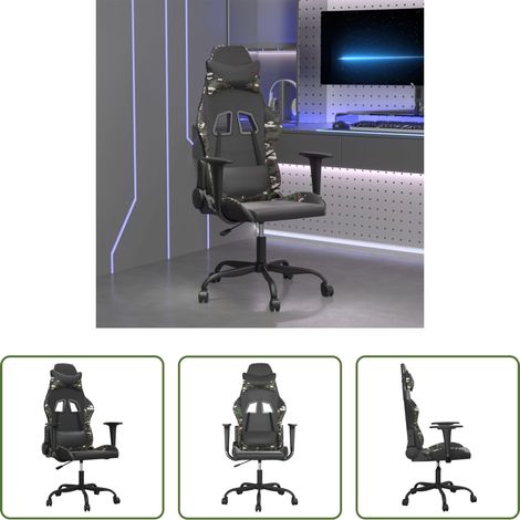 Confort de jeu -  Chaise de jeu Noir et camouflage Similicuir (1/5)