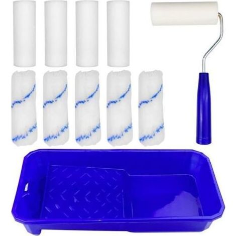 Kit 10 Rouleaux Peinture, Pinceaux Angles Murs, Bac à Peinture, Idéal pour Plafonds et Murs, Outil de Décoration (1/5)