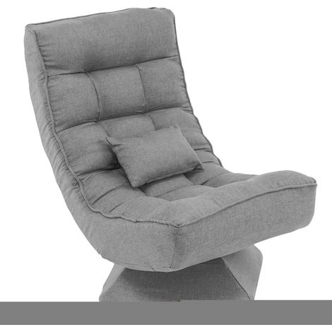 Folding Floor Gaming Chair Swivel Lazy Padded Lounge Chair 4-Position Adjustable (1/5)