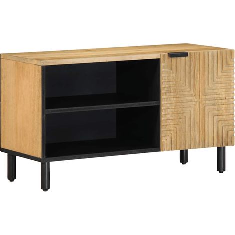 Pratico mobile porta TV con ampio spazio di archiviazione 80 x 31,5 x 46 cm legno massello marrone 020057738