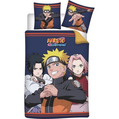 Parure de lit réversible 140x200 cm Naruto Team 7 (1/2)