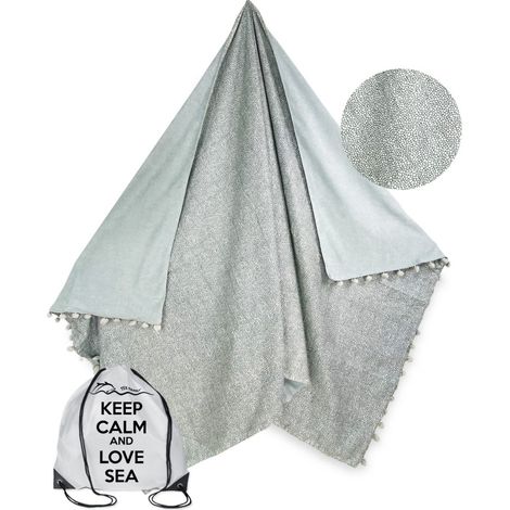 TELO mare doppio KIKOY Boy Grigio in COTONE e in SPUGNA con ZAINO KEEP