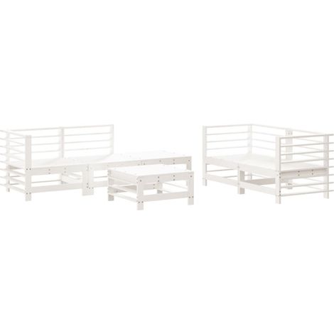 Maison Exclusive - Set Salotto da Giardino 6 pz Bianco in Legno Massello di Pino