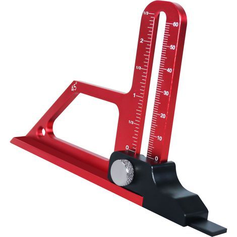 Aluminum alloy table saw height gauge 0 to 60mm 45°, multifunctional tool for woodworking, depth measurement adjustment (1/5)