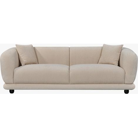 RUMY Canapé 3 places en tissu beige (1/5)