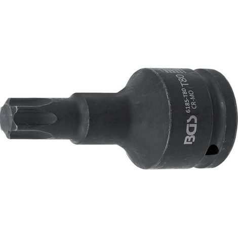 Douille à Embouts à Choc 100 mm - 20 mm (3/4), Profil Torx T80 - Puissance et Précision, Acier - D-Work