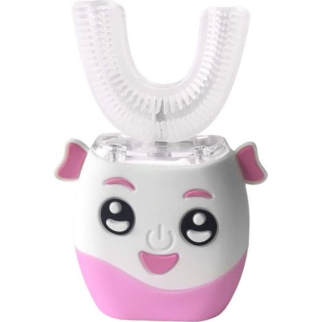 Mettre à niveau la brosse à dents électrique rechargeable par USB pour enfants à ultrasons (rose)