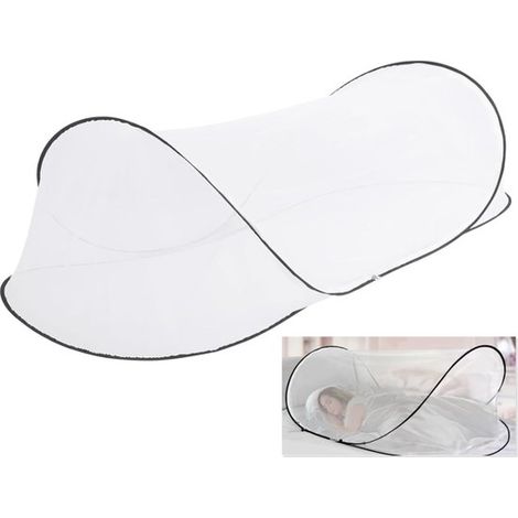 Moustiquaire - Moustiquaire pliable - Moustiquaire individuelle - Moustiquaire portable - Tissu à mailles - Blanche (1/5)