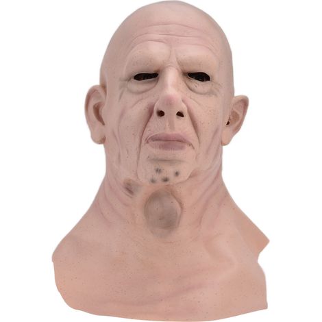 Masque Homme Chauve - Masque Visage Humain en Latex - Pour Cosplay Halloween Fête Costumée - Taille Unique Adulte