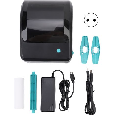Imprimante d'étiquettes Bluetooth 4 pouces Connexion USB thermique sans fil tout-en-un Papier de 110 mm de largeur pour l'expédition de colis d'étiquettes, petites entreprises, maison, bureau 100-240  (1/5)