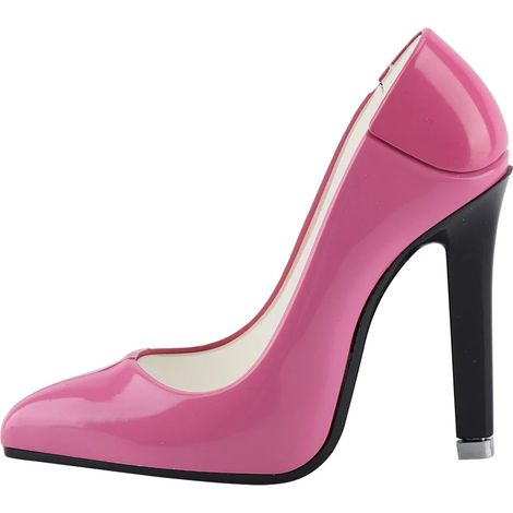Briquet à gaz butane rose, style talon haut, élégant pour fumer (1/4)