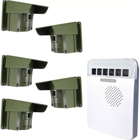 Alarme d'allée 800 mètres sans-fil avec détection de passage extérieur - PROTECT 800 (1 récepteur blanc, 5 détecteurs) (1/3)