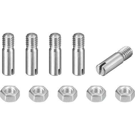 5pcs Goupilles Cylindriques avec Écrou, M3x10mm Goujon Cylindrique Fendu Fileté Externe 304 Acier Inoxydable Industriel Mécanique Chevilles Support d'Étagère Tige Fixation Meubles (1/5)