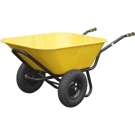 OUTILS PERRIN Brouette 165 L - 2 roues gonflées - Duo Tonic - jaune