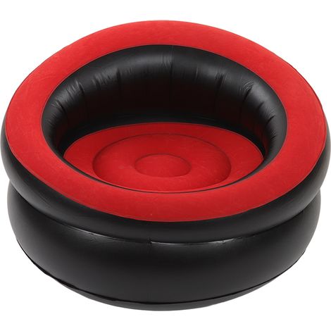Canapé gonflable floqué, fauteuil gonflable simple pour salon, chambre, coin lecture, bureau, balcon, voyage, rouge (1/5)