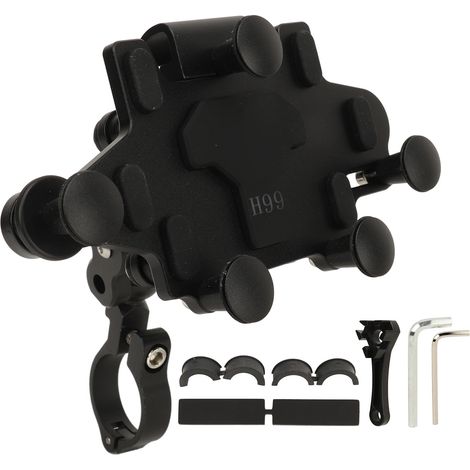 Support téléphone moto 540° rotation, support réglable 2 vitesses stable, pour moto noir (1/5)