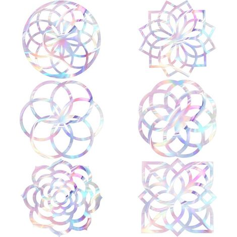 Lot de 30 autocollants anti-collision pour fenêtre, motif arc-en-ciel anti-oiseaux, non adhésifs, réutilisables, pour porte, cuisine et maison (1/4)