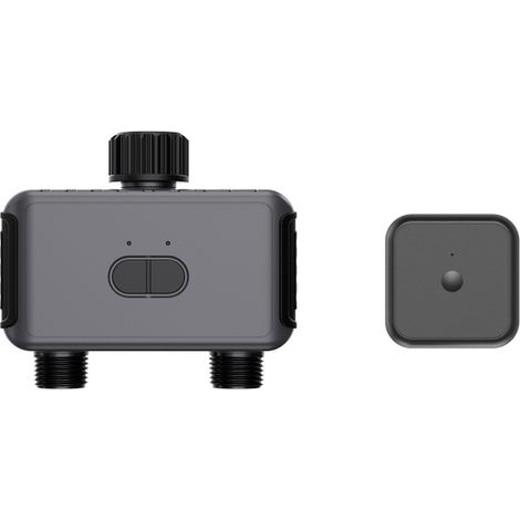 Irovami Tuya Wifi BT Système d'arrosage automatique pour jardin, balcon et terrasse, avec détecteur de pluie et contrôleur intelligent à deux zones (1/5)