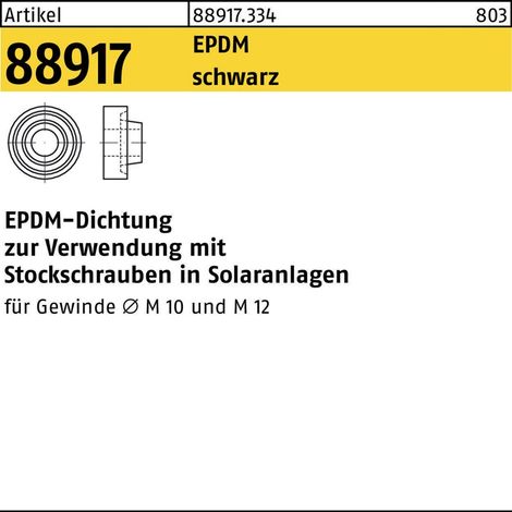 EPDM-Dichtungen für Stockschrauben schwarz für M 10 und M 12 EPDM S 5000 Stk (1/2)