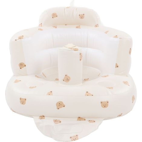 Siège gonflable bébé pliable chaise toilette bain inoffensive baignoire siège ajustable bébé aéré (1/5)