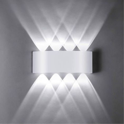 Applique Murale LED 8W, Lumière Blanc  6000K, Applique Murale étanche IP65, Décorative Lumière pour Chambre Couloir Salon Escalier Hôtel Bar（blanche） (1/5)