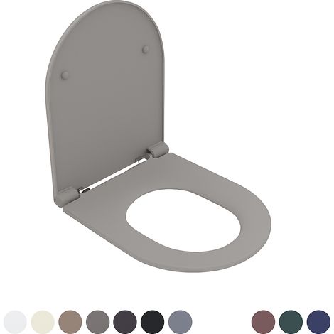 SEDILE WC SOFT CLOSE INFINITY PER FILOMURO Grigio pietra Opaco coprivaso copriwater NYMO
