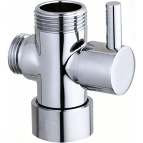 (G3 / 4 pouces et G1/2 pouces) 3 voie douche, laiton chromé, entrée de commutateur de douche universelle (G3/4 pouces) et 2 sorties (1/5)