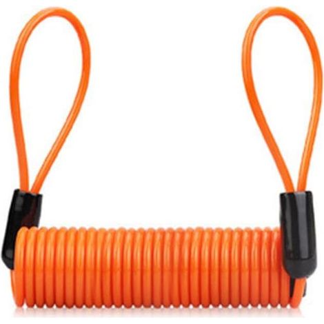 Câble de Rappel de Verrouillage 130CM moto vélo sécurité frein à disque serrure antivol sécurité ressort rappel vélo ressort (Orange) (1/4)