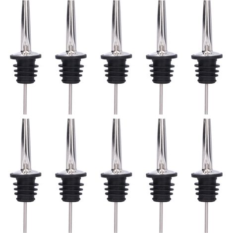 10 Pièces Verseur à Vin Inox, Bouchon Verseur pour Bar, Maison, Restaurants - Acier Inoxydable Sans Bouchon (1/5)