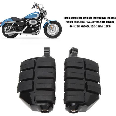 Cale-pieds Highway pour Motos [1 Paire] - Matériaux Robustes, Surface Antidérapante, Noir [Compatibilité: FXCW, FXCWC, FXS, FXSB, FXSBSE 2008+] (1/5)
