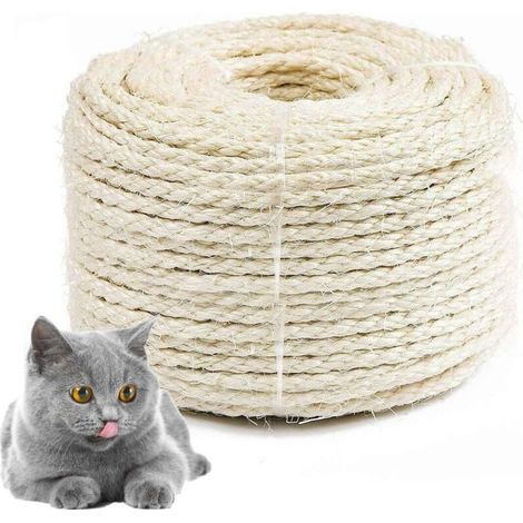 Corde en sisal pour arbre à chat, griffoir, pour décorer griffoirs, maisons, jardins, pots de fleurs (1/4)