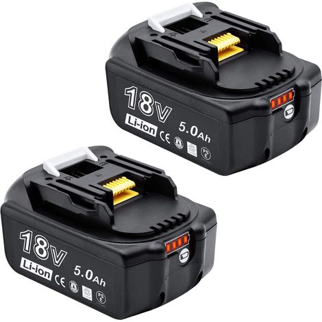 Remplacement pour makita Batterie Rechargeable 18V 5.0Ah pour Makita BL1850B 18V Batterie de Remplacement pour Makita BL1860 BL1840 BL1830 BL1820 Batterie pour Makita Batterie 18V-2 Pieces (1/5)