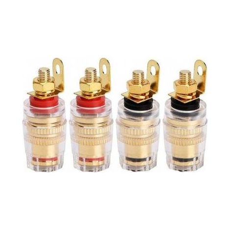Lot de 4 pièces connecteur de Prise Banane 4 mm pour borne de Haut-Parleur amplificateur Plaque Murale (1/5)