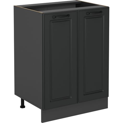 Mobiletto base cucina R-Line, Antracite casa di campagna, 60 cm senza piano di lavoro, Vicco