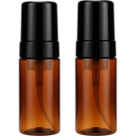 Lot de 2 flacons pompe vides de 100 ml (3,3 oz) pour savon moussant, distributeurs de savon de voyage, flacons distributeurs de mousse en plastique, contenants cosmétiques pour savon pour les mains, s