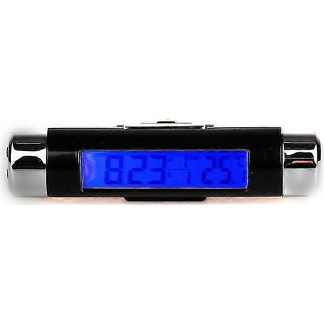 Horloge de voiture numérique LCD lumineuse, thermomètre pour tableau de bord, horloge de sortie d'air, affichage digital rétroéclairé.
