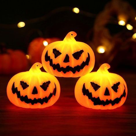 Lanterne Citrouille Portable, Lanterne Halloween Table, Halloween Lanterne Décoration, Lanterne Halloween LED Halloween Citrouille Lumineuse Lanternes de Bougie sans Flamme (1/5)