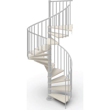 Scala a chiocciola 12 gradini - Diametro 120cm - Legno e bianco - PHOLA120/SGMBLA-12